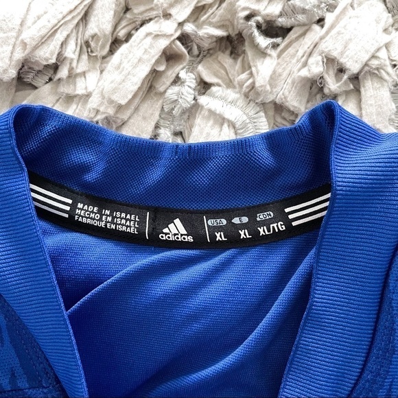Adidas Men’s Football Techfit Primeknit Jersey in Medium Blue Size XL - Picture 2 of 5